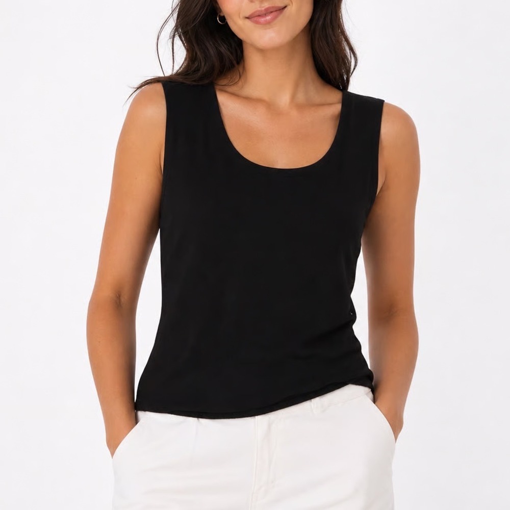 Liz & Sara Black Scoop Neck Sleeveless Tank Top XL